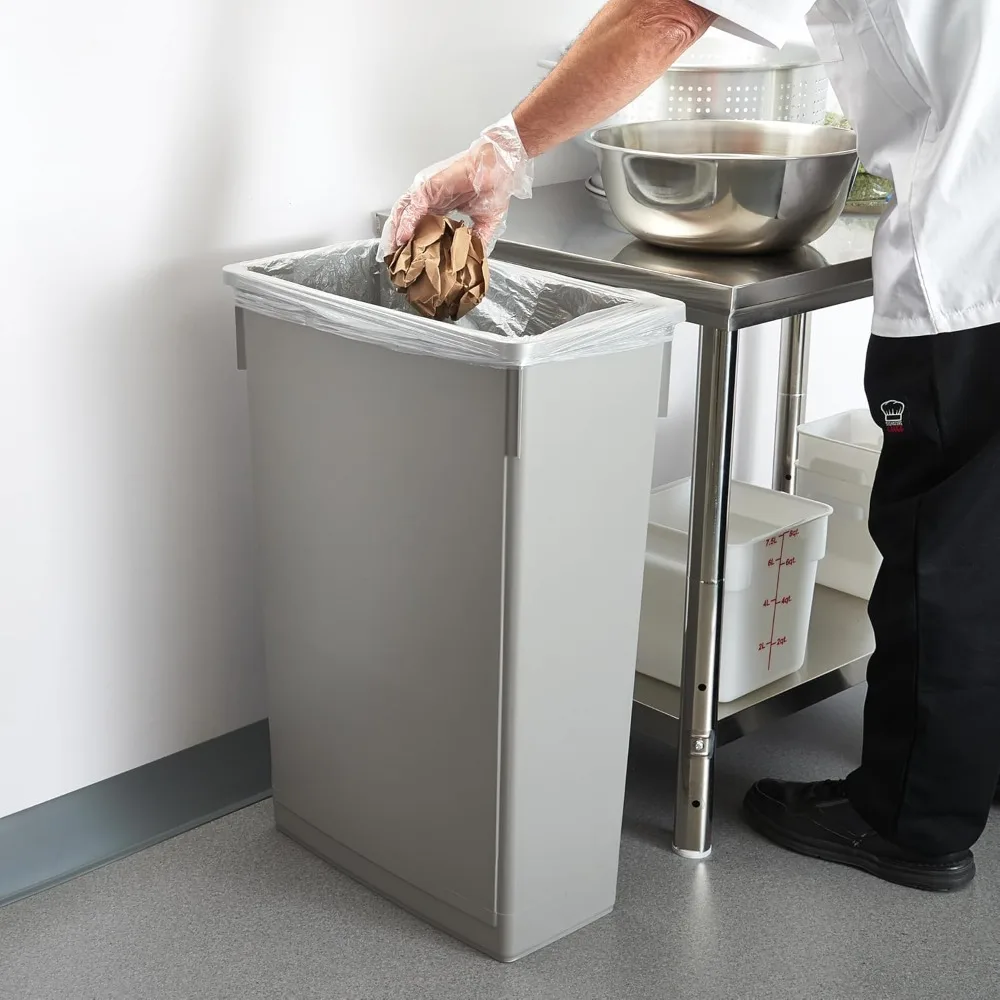 

Узкое мусорное ведро на 23 галлона, среднего размера, серое, для кухни, с автоматической крышкой