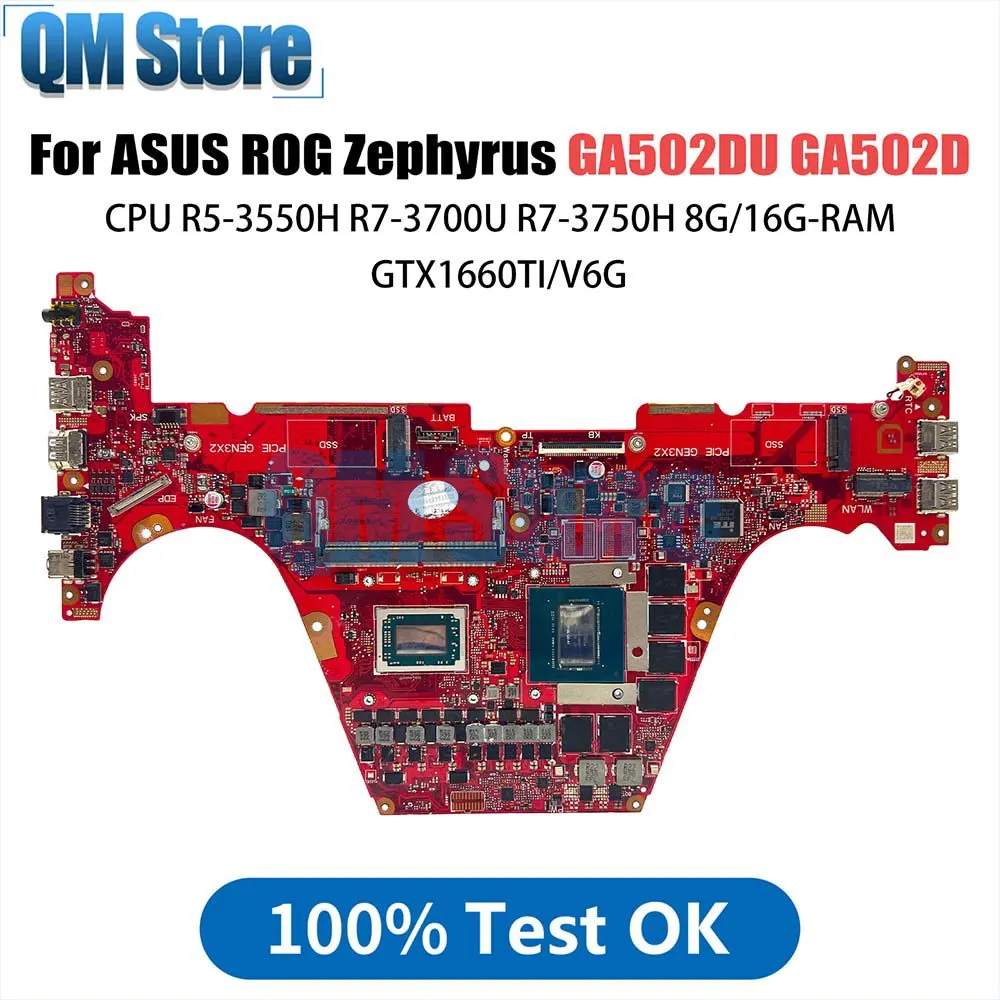 

QM GA502IV GA502IU Mainboard R5 R7 R9 AMD CPU For ASUS GA502 GA502DU GA502I Laptop Motherboard GTX1660Ti/V6G RTX2060/6G RAM/8GB