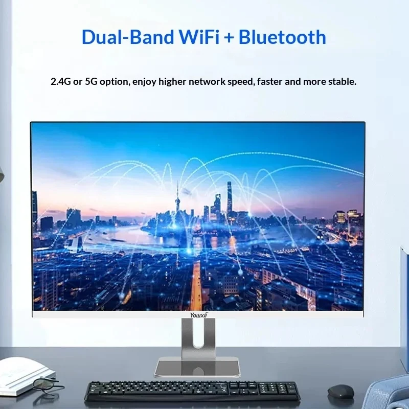 Home Office All‑in‑One PC Dual‑Band WiFi Bluetooth Ultra‑thin Integrated Desktop Computer