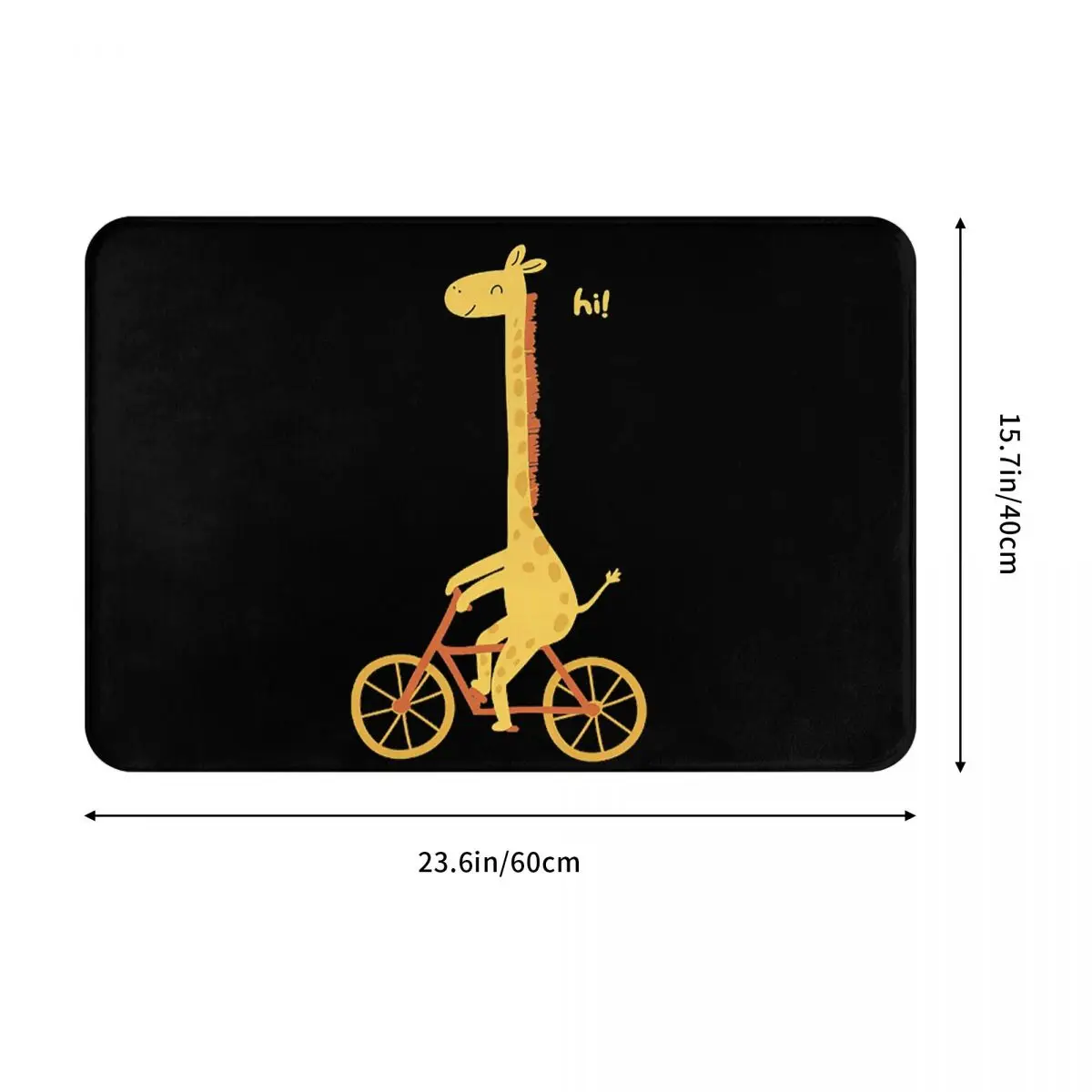 Giraffe Ride Bicycle Doormat Durable Carpet Rug Kitchen Entrance Home Floor Mat for Bathroom Footpad Mats