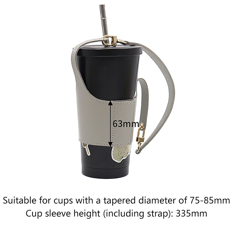 Juste de Tasse en Cuir pour Bouteille d'Eau Portable en Poudre, Sac à Manches, Sangle de Transport Isolante, Accessoires de Standard pour Lait, Thé et Café