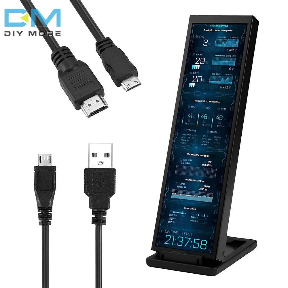 Display LCD a strisce da 8.8 pollici 480x1920 IPS Touch Screen USB LCD HD Sub Screen Monitor per Windows HDR 178 ° angolo di visione completo