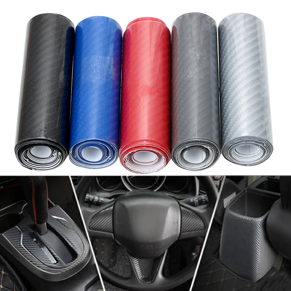 10x152cm Car DIY Stickers Vinyl Film Mouldings Carbon Fiber 5D High Glossy Motorcycle 4x4 Auto Accessories Decoration Interior