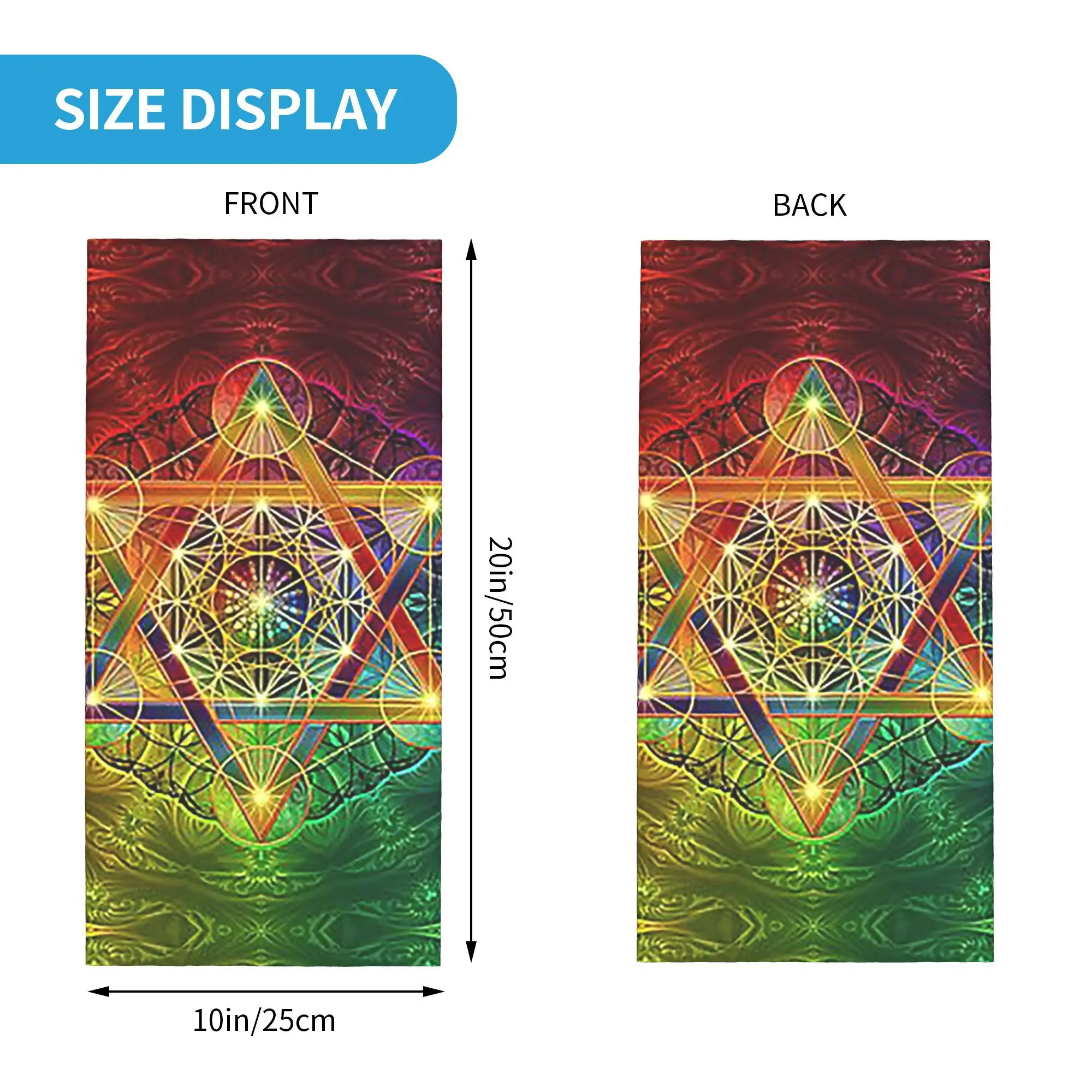 مكعب ميتاترون مع ميركابا وزهرة الحياة باندانا الرقبة الجراب مطبوعة التفاف قناع وشاح متعدد الوظائف بالاكلافا ركوب الدراجات