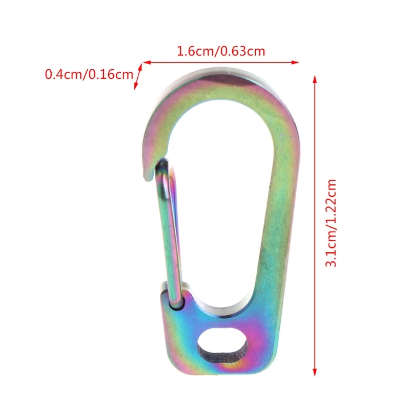 for Titanium Alloy Carabiner Keychain Spring Flat Hole D Flashlight Buckle Tool