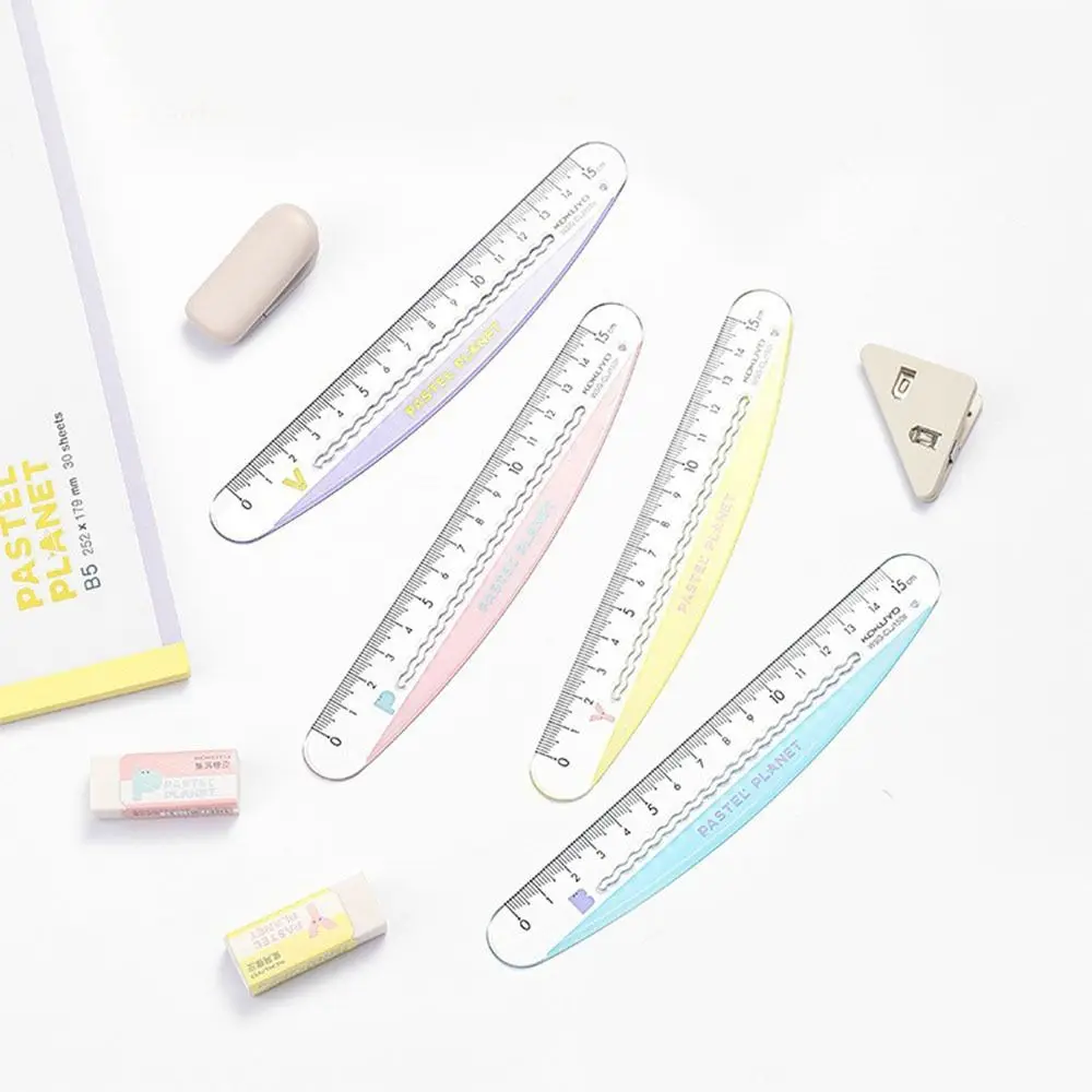 Artist Measuring Tools Student Stationery Wave Line Scale Ruler Measurement Ruler Geometry Measuring Ruler Straight Liner Ruler