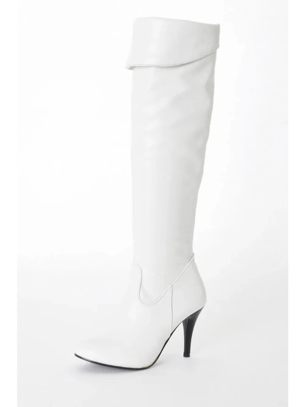 Grande Formato delle Donne Primavera/Autunno Inverno Pieghevole Su Stivali Al Ginocchio Sexy Sottile Tacco Alto Stivali Moda punta a punta stivali