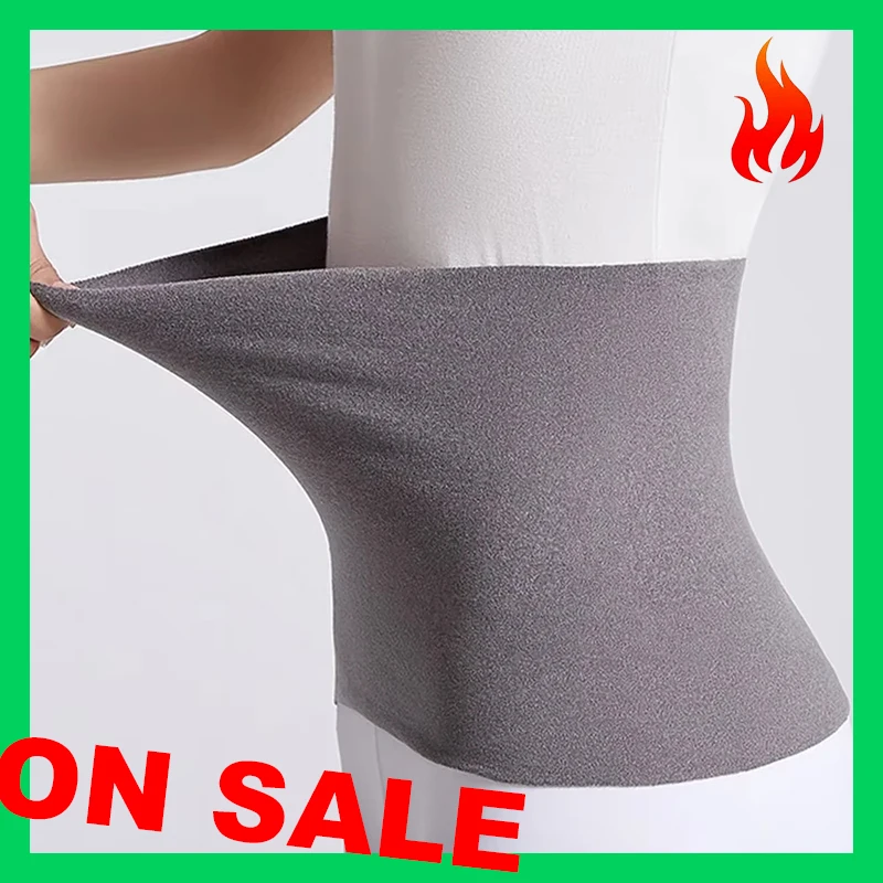 Summer Grey On Sale Waist Warmer Velvet Fleece Belt Thick Warm Knitted Belly Abdominal Wrap Men Women Elastic Waist Protector