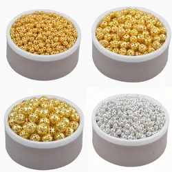 4-10mm Silvery Golden Hollow Metal Ball Bead for Jewelry Making Loose Beads DIY for Necklace Bracelet Pendant Wholesale