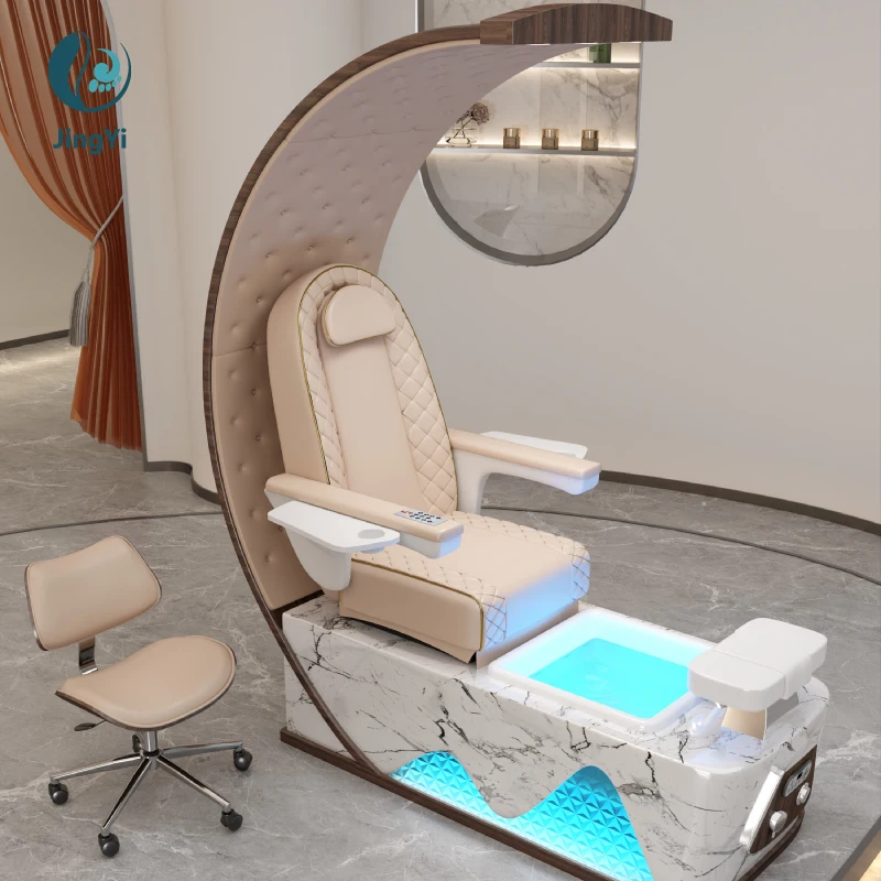 

2025new Professional Throne Style High Back Knead Massage Pedicure Chair Foot Spa Manicure Station Nail Salon Furniture