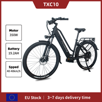 TX10 Urban E-Bike 350W Rear-Drive 48V19.2Ah Long Range CST 27.5x2.1 Tires 9-Speed & Hydraulic Brakes Lockable Suspension Fork