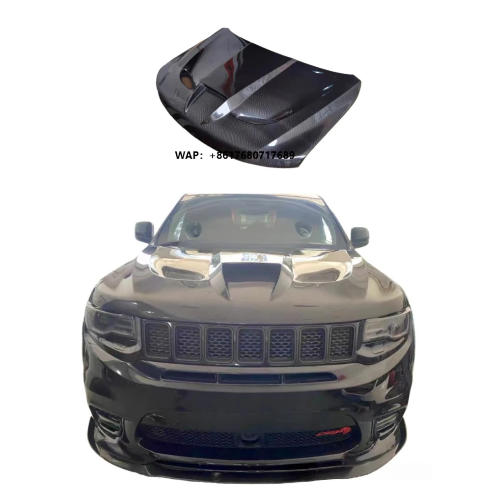 

Carbon Fiber Hood Body Kit Front Lip Rear Diffuser Vented Heat Dissipation Hood Grand Cherokee SRT