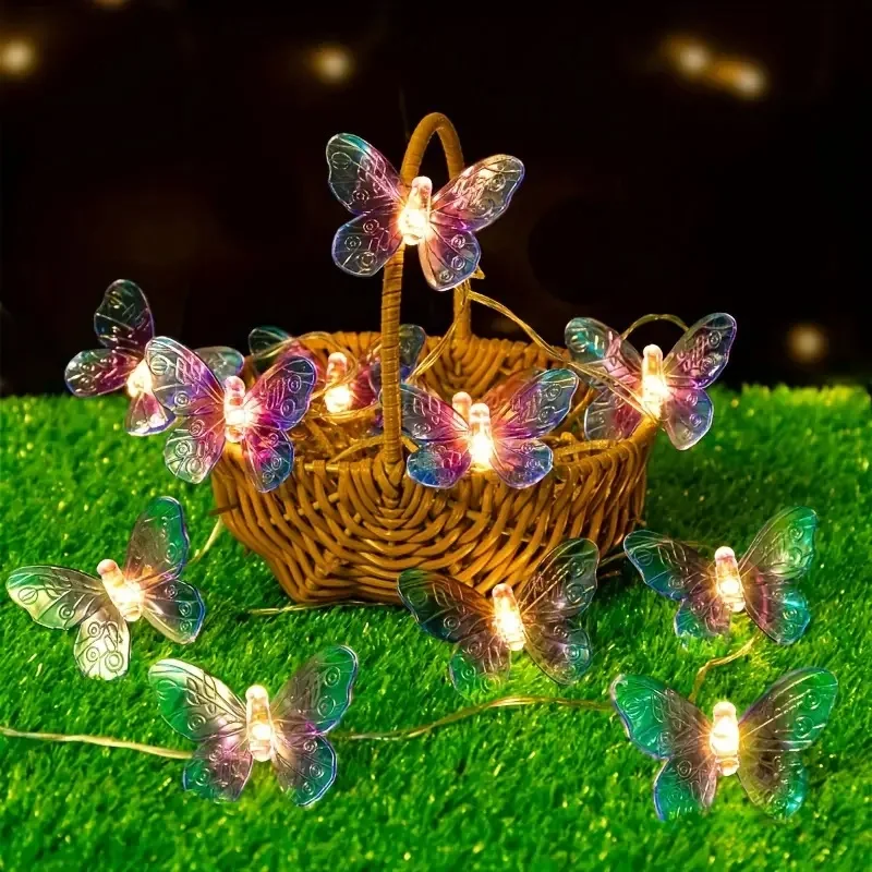 Indoor Butterfly String Lights Battery Powered Fairy Lights for Christmas Room Bedroom Party Garden Wedding Halloween Decoration