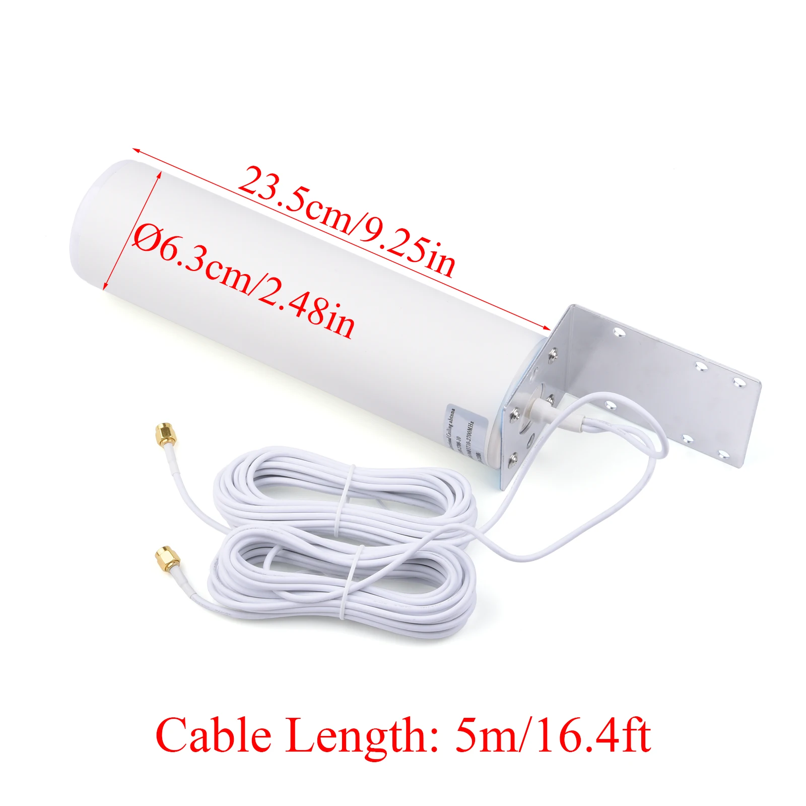 10-12dBi 4G LTE Antenna 698-2700MHz 4G 3G 2G Outdoor Antenna Dual SMA Male 5m/16.4ft Cable For Modem Router