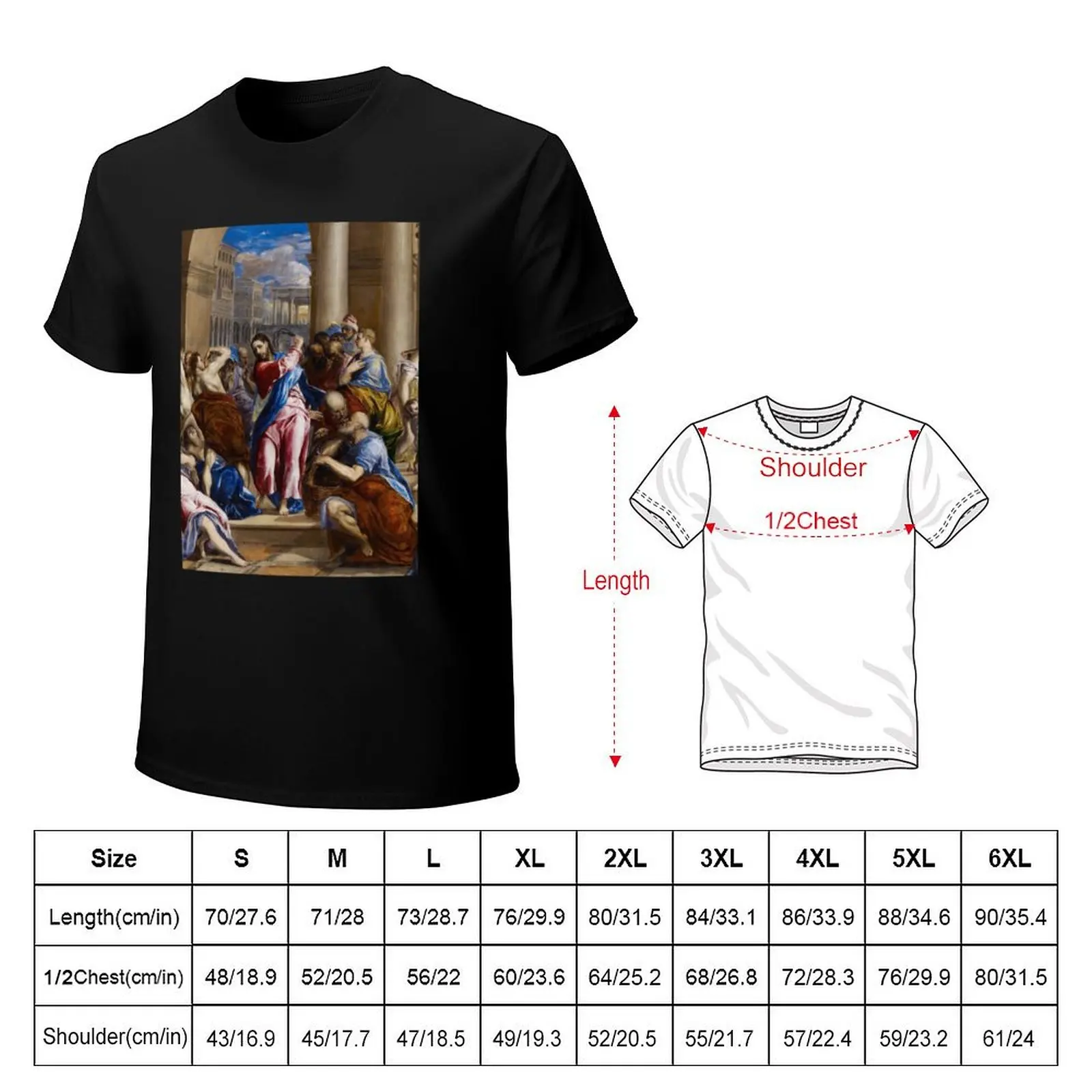 Jesus Christ Driving the Money Changers from the Temple Christian art painting by El Greco Cleansing of the Temple 1600A T-Shirt
