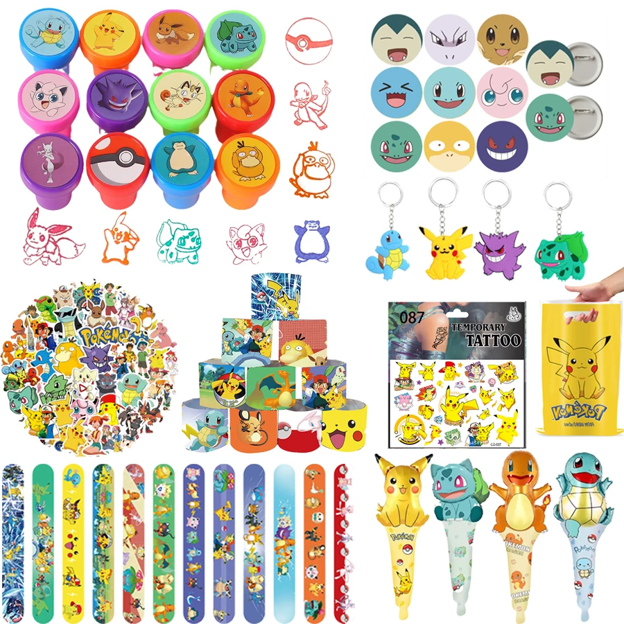 ポケモンピカチュウパーティー好意漫画誕生日プレゼントスタンプシリコーンブレスレットバルーングッズバッグ詰め物フィラーおもちゃ子供のため