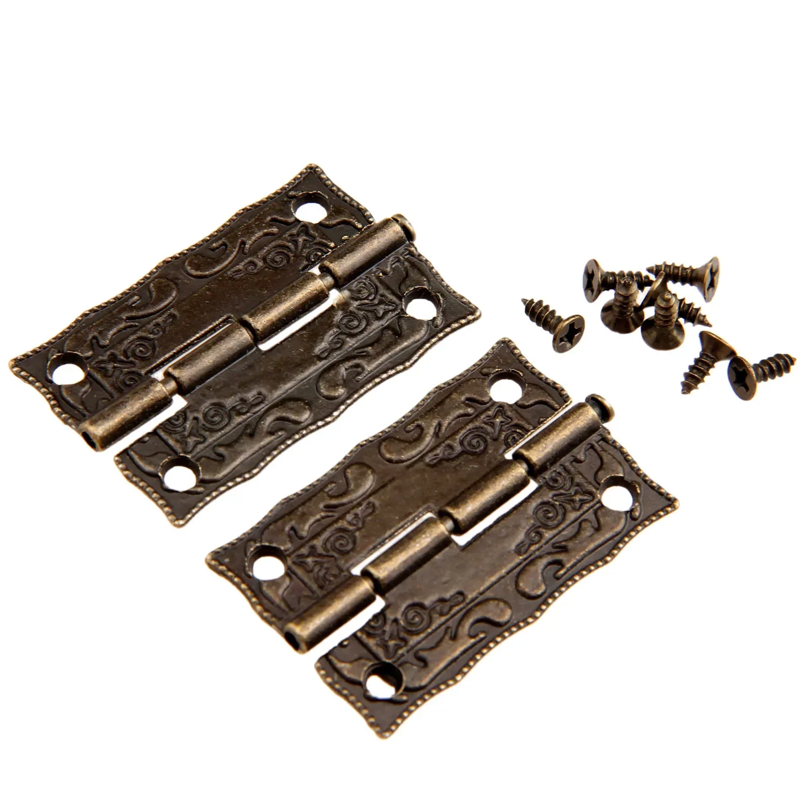 2Pcs Antique Cabinet Hinges Furniture Accessories Door Hinges Drawer Jewellery Box Hinges For Furniture Hardware Bronze 36x23mm