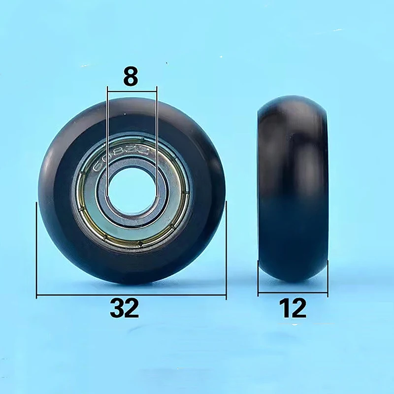 New【1PC 608 ZZ 8x32x12mm Plastic Nylon Wrap POM Line Wire Rope Bearing Pulley Plastic Wheel For Smooth Movement】