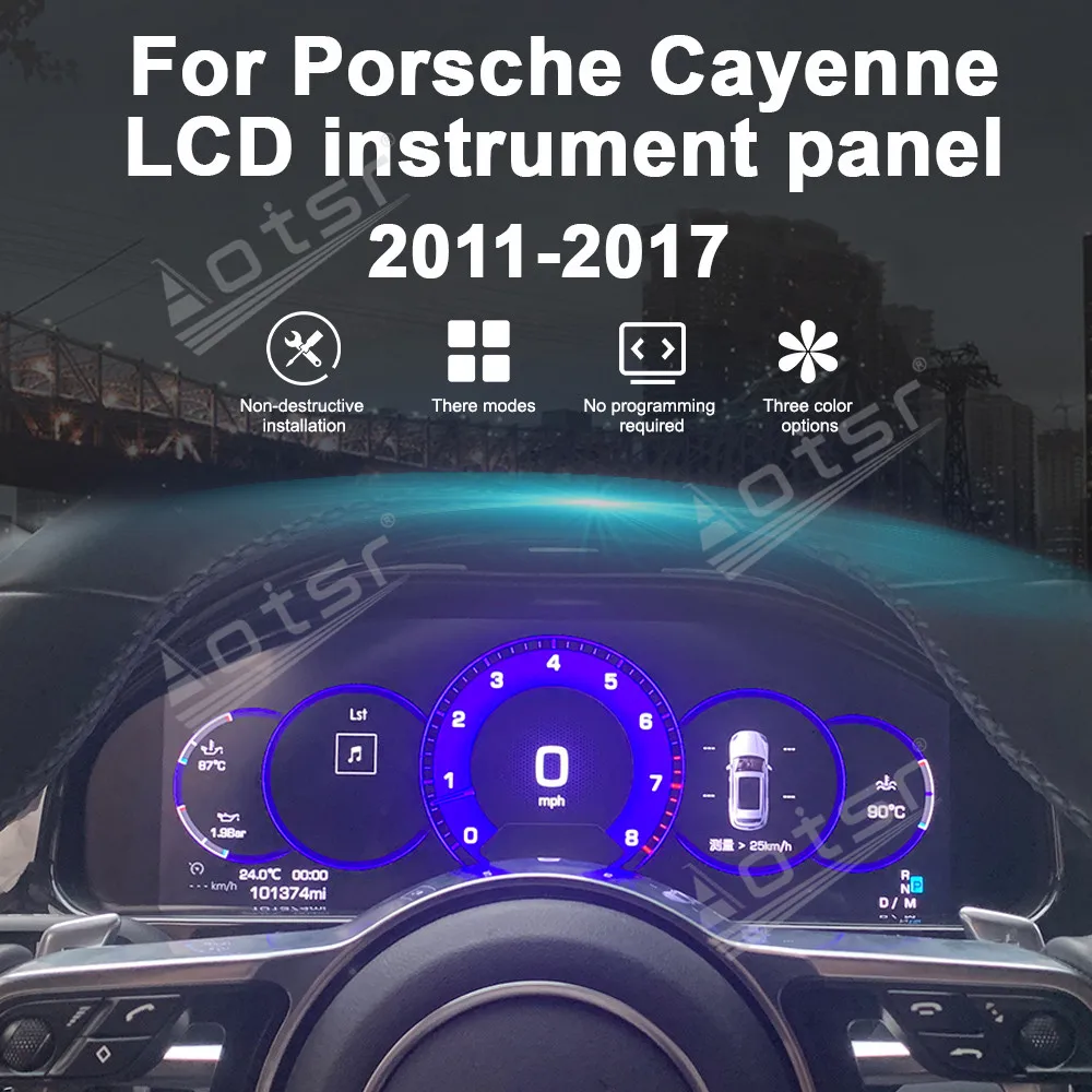 

Цифровой кластерный одометр, экран для Porsche Cayenne, ЖК-панель приборов 2011-2017, измеритель скорости виртуального кабины, приборная панель автомобиля