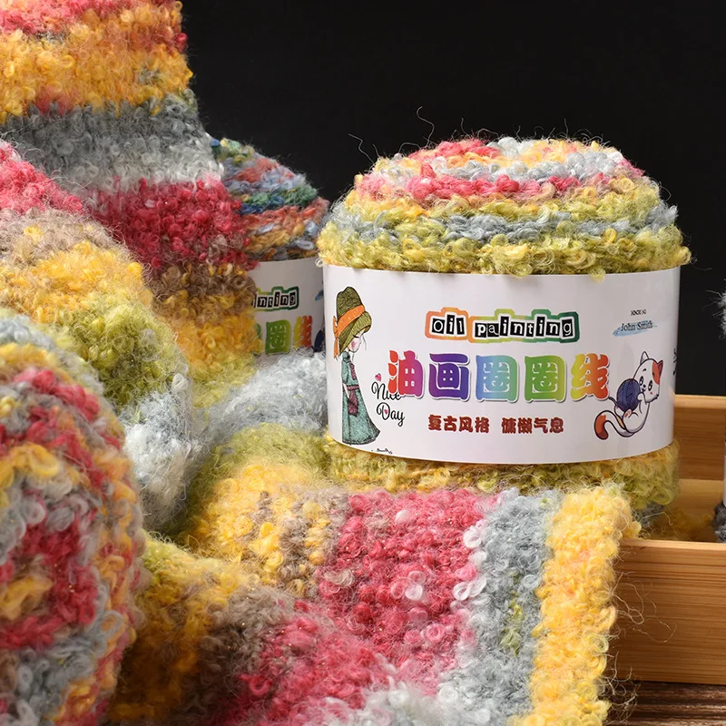 100 جرام النفط اللوحة غزل الصوف للحياكة اليدوية الاكريليك حلقة غزل الكروشيه لانا ل متماسكة سترة بطانية معطف قبعة وشاح خط