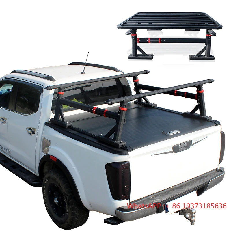 Aluminum Basket Roof Rack With Anti-Sport Roll Bar for Hilux Revo Vigo Rocco Nissan Toyota Navara Tundra Amarok 4x4 Vehicles