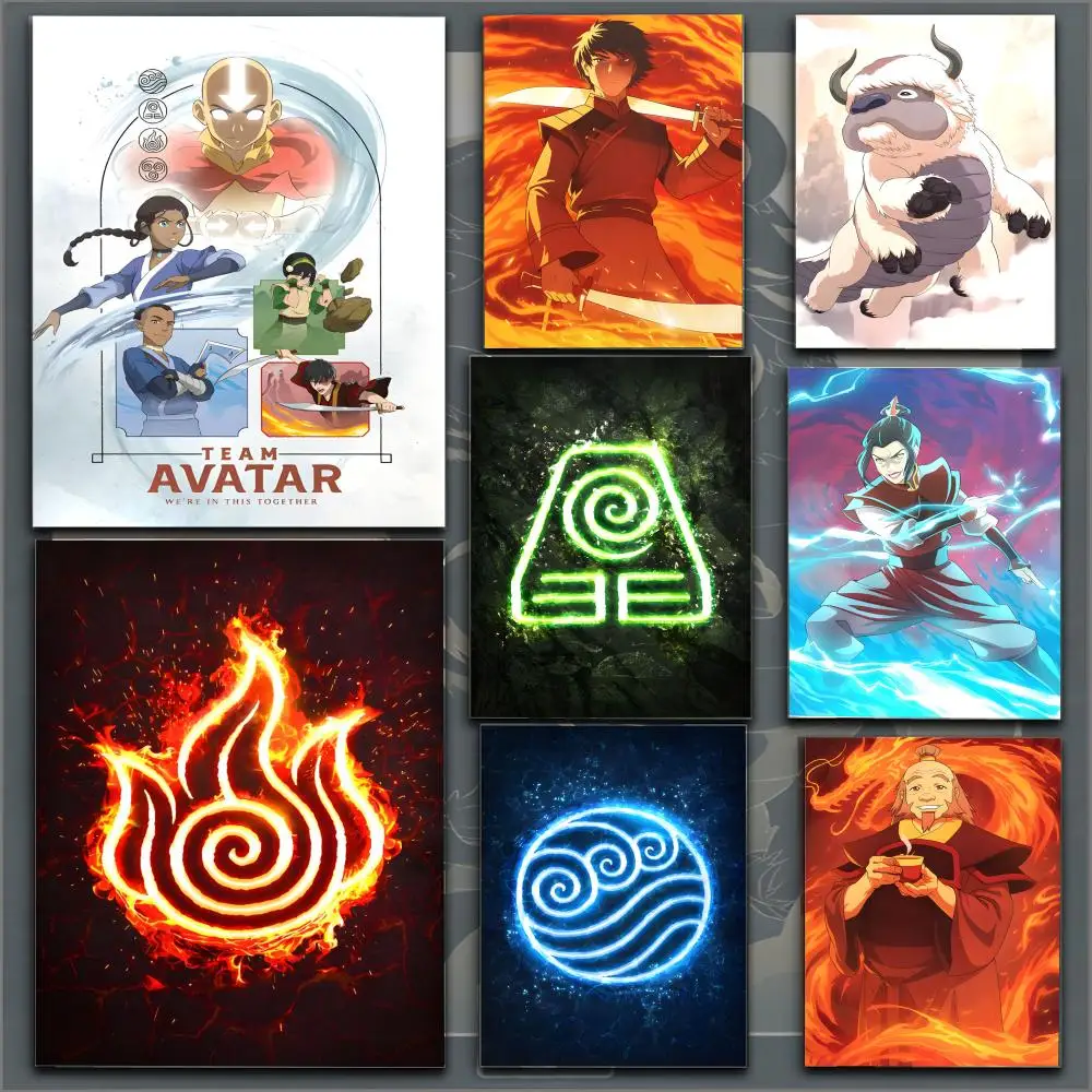A-A-Avatar The Last Airbender Poster HD Anime Hot Theme Singer/OST/Movie-Waterproof Self-Stick Home Decor