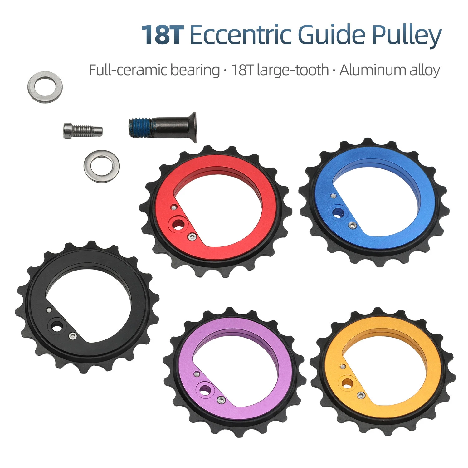 18T Hollow Eccentric Rear Derailleur Pulley Ceramic Bearing Jockey Wheel for Shimano R8000 R7000 Road Bike