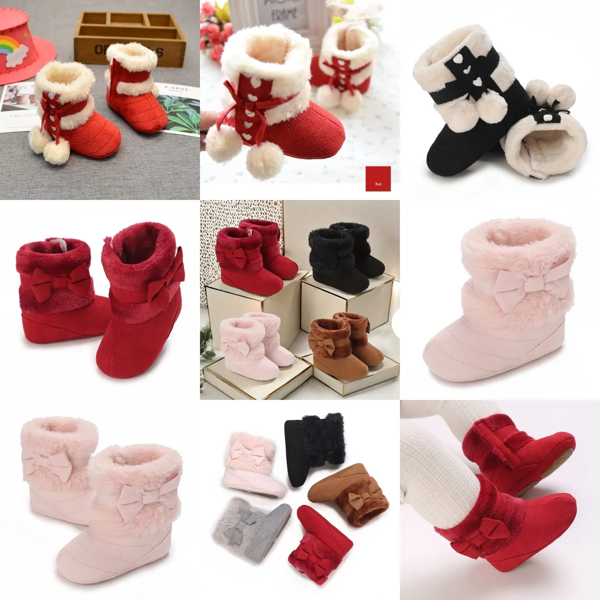 

Christmas themed cute cartoon comfortable boots, soft and warm with plush boots, suitable for indoor wear