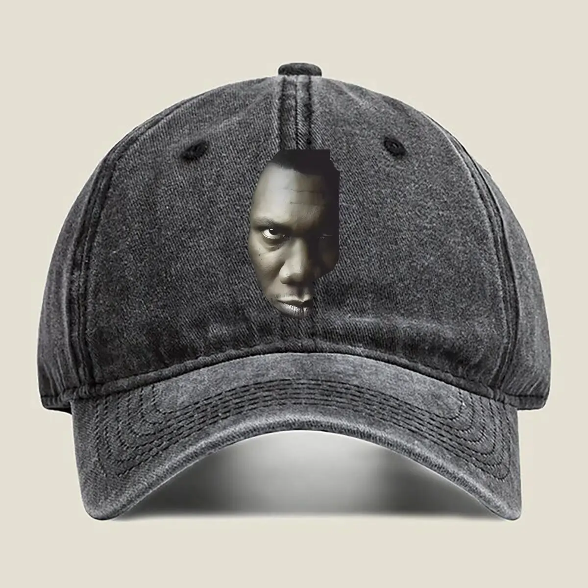 

Rapper Portrait - Music Artist Silhouette Washed Baseball Cap