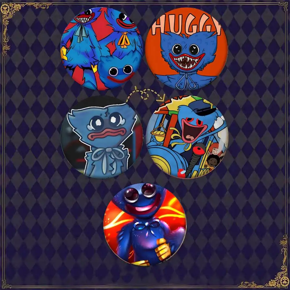 P-Poppys P-Playtime Huggy-Wuggy Pin de solapa de hojalata tipo insignia, tipo broche, para ropa y accesorios de mochila
