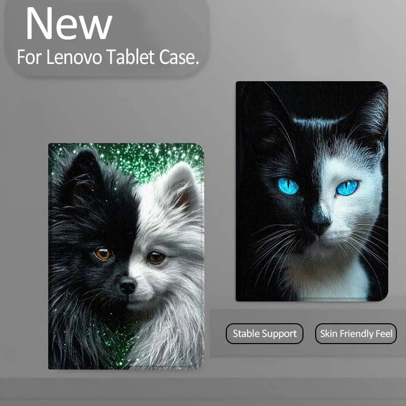 

Blue Eyed Black White Cat Gift For Xiaoxin Lenovo Tab Pad K11 K10 M10 P11 3rd Plus Pro Legion Y700 Y900 Gen4 2 Tablet Case