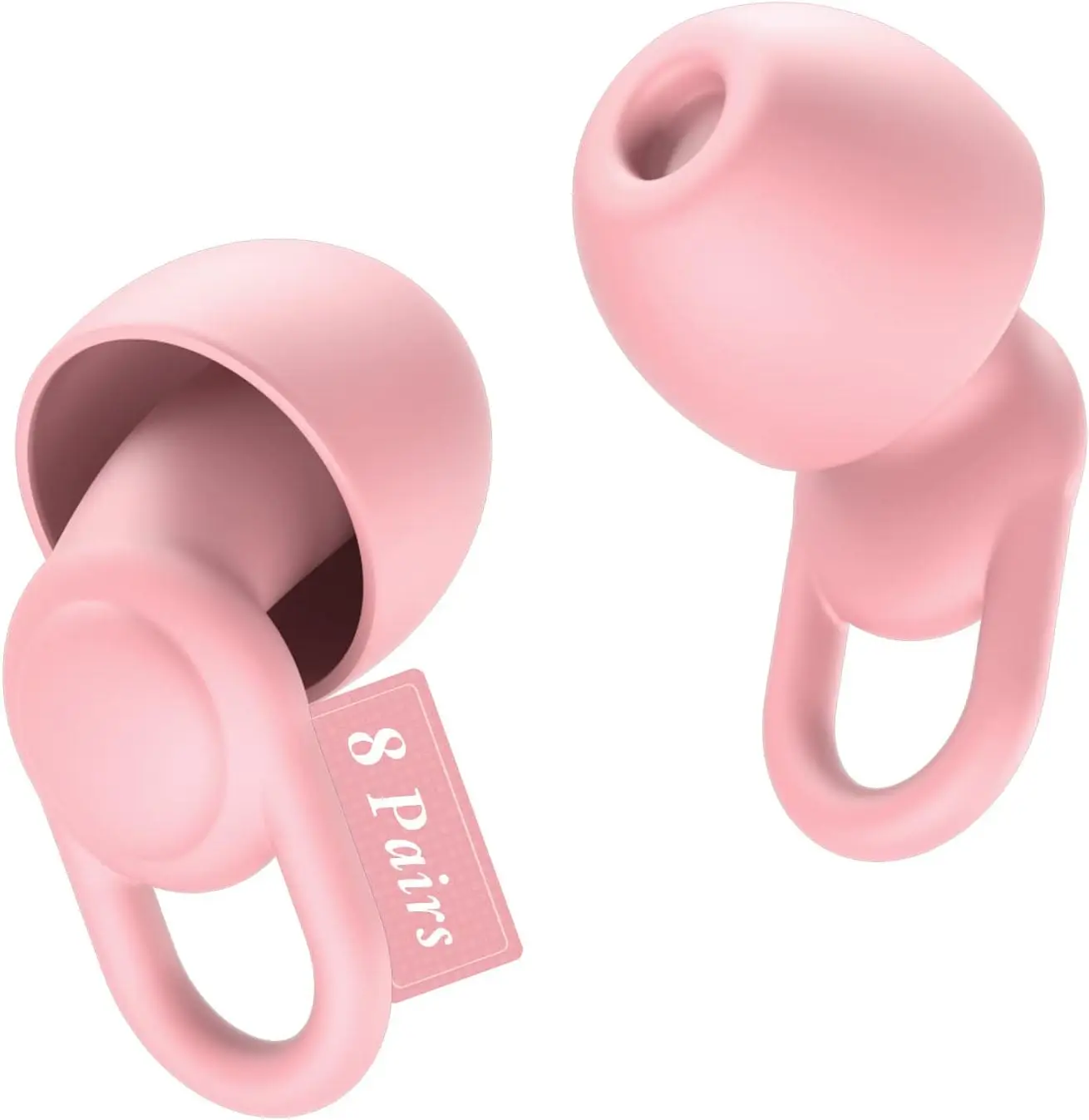 

Soft Silicone Earplugs for Sleep, Travel & Noise Sensitivity - 33dB, 16 Tips (XS- L) with 2 Cases (Pink)