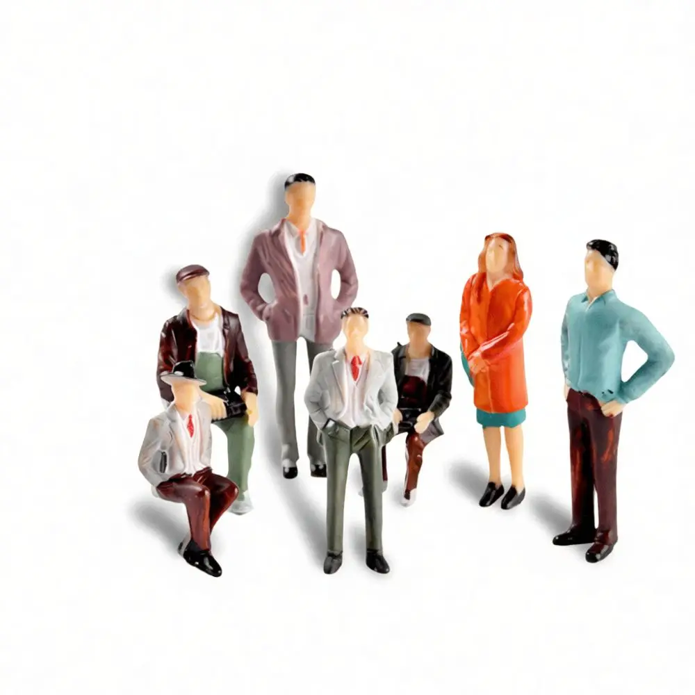 Miniature People Figures For Diorama Layout Painted Abs Model Parts Architectural Scenery Building Construction Craft Supplies