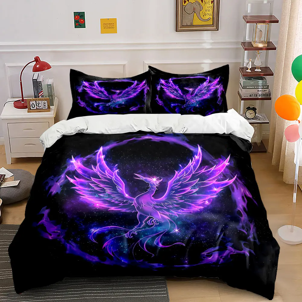 

"Galaxy Phoenix Three-Piece Decor Set" Bedding Set with 1 Duvet Cover 2 Pillowcases Single Double King Queen, Gift