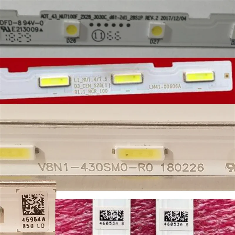 テレビランプ LED バックライトストリップサムスン UE43NU7020K UE43NU6025K UE43NU7020W UE43NU7022K 43 "HD テレビバーキット LED バンド定規