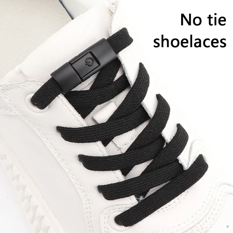 Bunte Druckverschluss-Schnürsenkel Elastische Schnürsenkel ohne Binden für Sneaker Kinder & Erwachsene Flache Schuhe Schuhzubehör