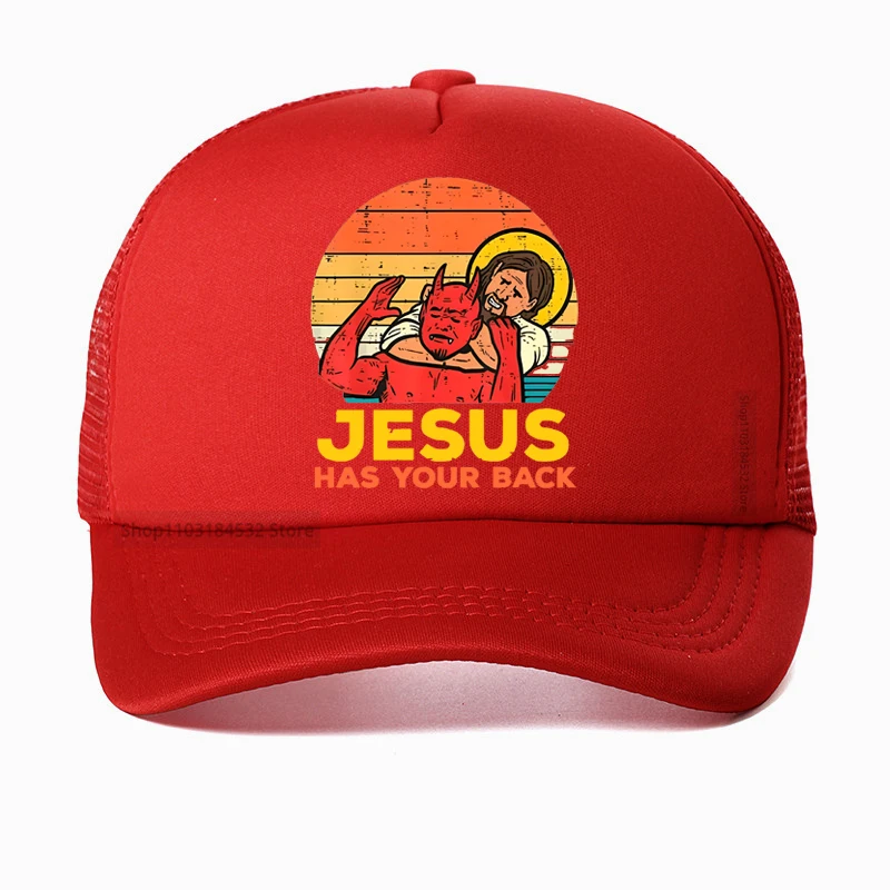 Jesus hat dich bei sich, Jiu Jitsu Retro-Baseballkappe für Herren und Damen, Vintage-Grafik, Outdoor-Mesh-Trucker-Snapback-Mütze – Detail 5