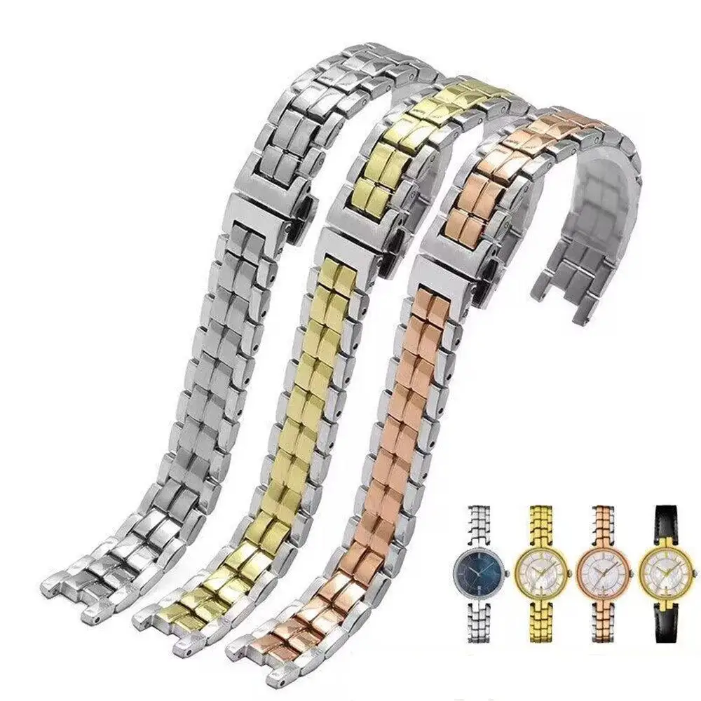 316L Stainless Steel Wrist Strap For Tissot Flamingo T094 Butterfly Buckle Band 12mm