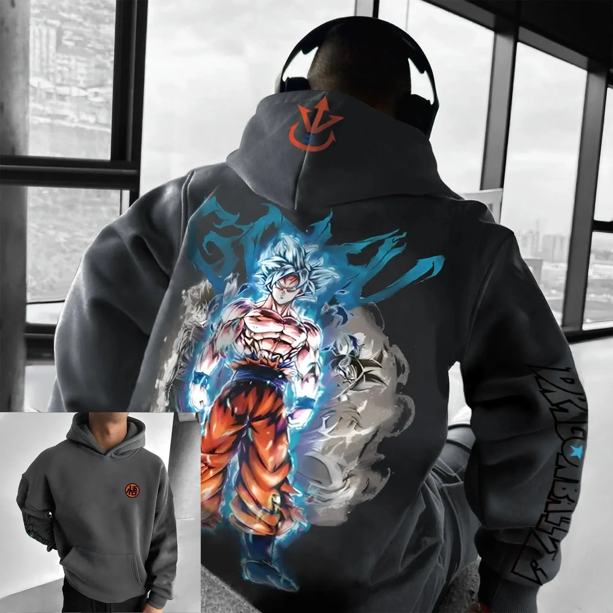 Dragon Ball Anime Goku New Autumn/Winter Hoodie Men's and Women's  Y2K Hip Hop Trendy Versatile Parent Child Sweater Top