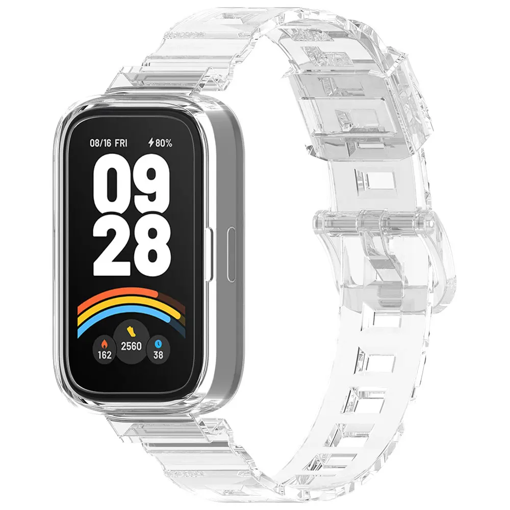 透明サンシャインターンカラーシリコーン時計バンド Redmi バンド 3 2 ブレスレット交換ストラップ Xiaomi Band9 アクティブ/8Active