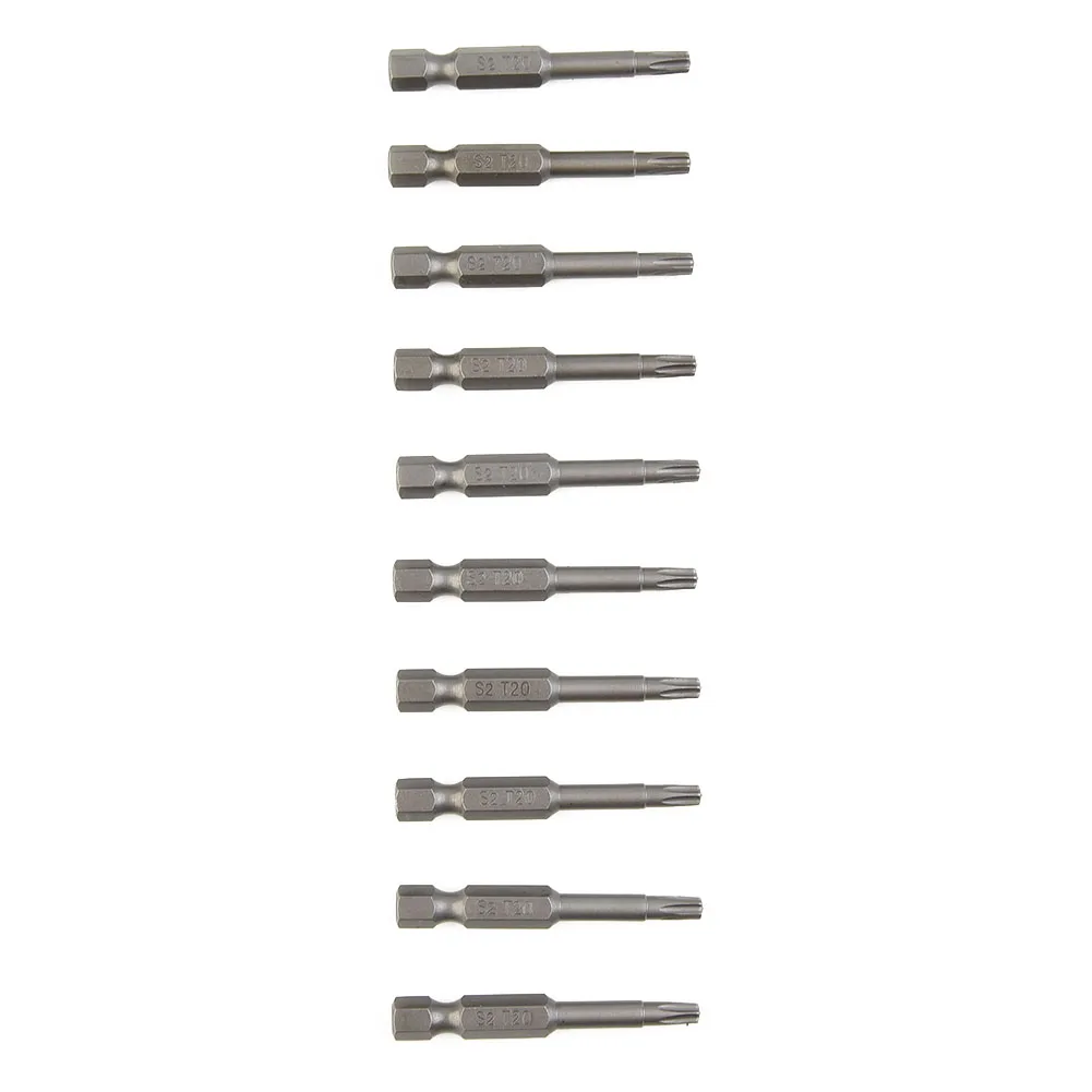 

10Pcs T20 Torx Screwdriver Bit Alloy Steel 50mm Long Torx Screwdriver Bit 1 4 Inch Hexagon Handle Hex Driver Bits