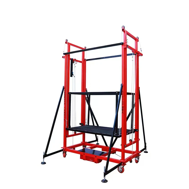 New Electric Steel Scaffold Hoist Mobile Folding Wire Rope Remote Control Fully Automatic Lifting Platform Indoor Outdoor