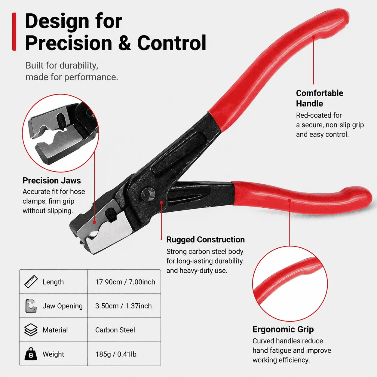 Car Hose Clamp Pliers, Water Pipe Plier, Universal Car AC Pipe Removal Tool, Car Assembly and Disassembly Tool
