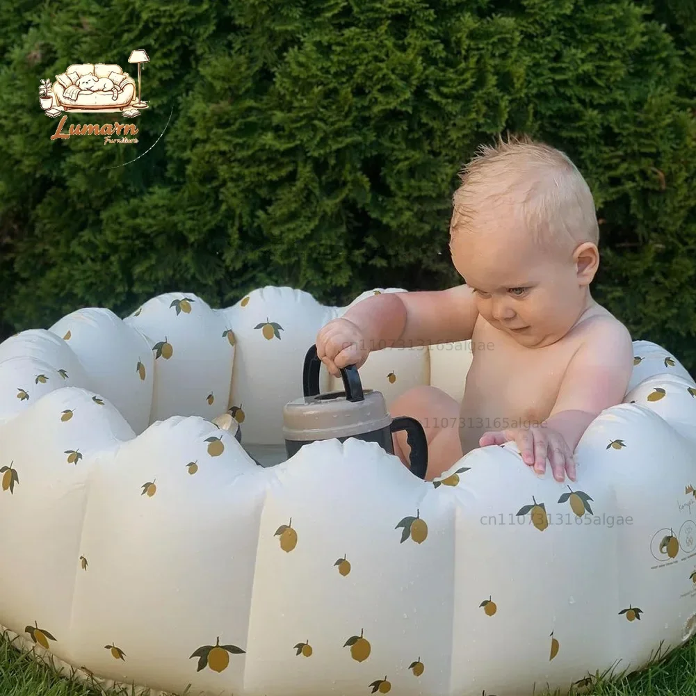 90cm Inflatable Baby Swimming Pool For Babe Household Outdoor Paddling Pool Soft PVC Round Fence Play Space Room Bath Pool