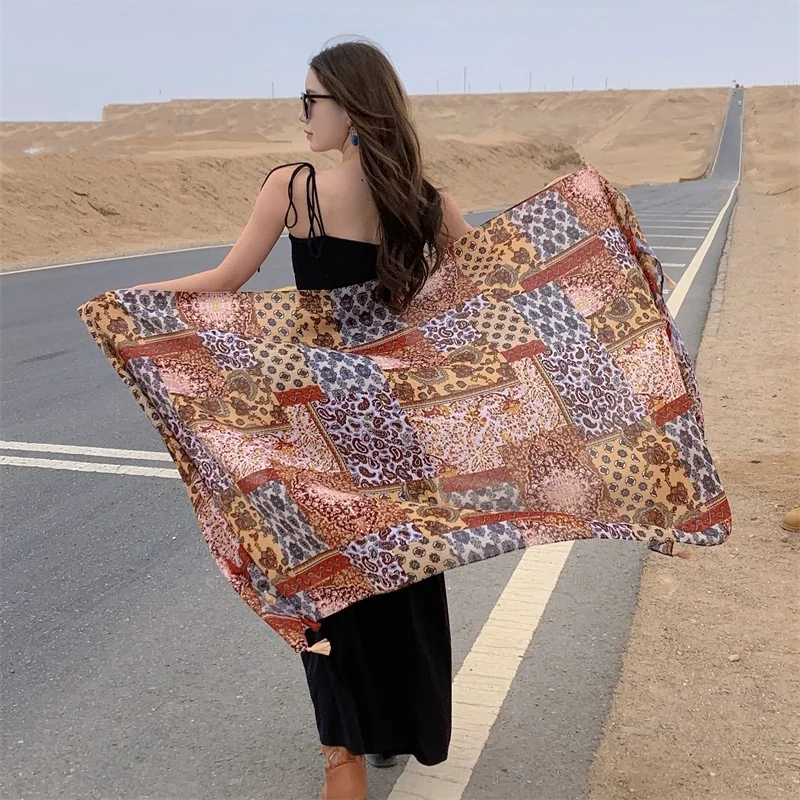 90x180cm Thinness Travel Beach Sunscreen Scarve Bikini Large Shawl Sarong Wrap Scarf Women Brazilian Swimsuit Bathing Cover-ups