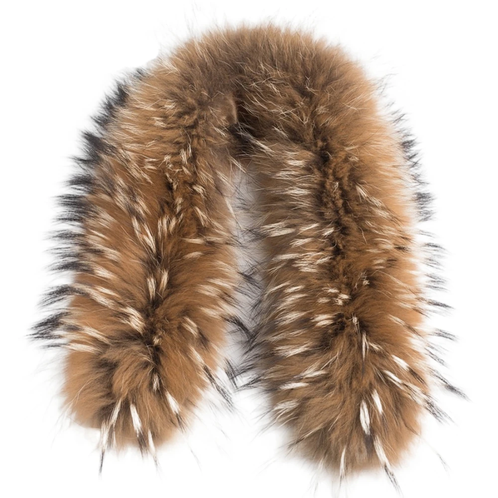 ZDFURS * Luxury Real Raccoon Fur Scarf Women 100% Natural Raccoon Fur Collar Winter Warm Fur Collar Scarves