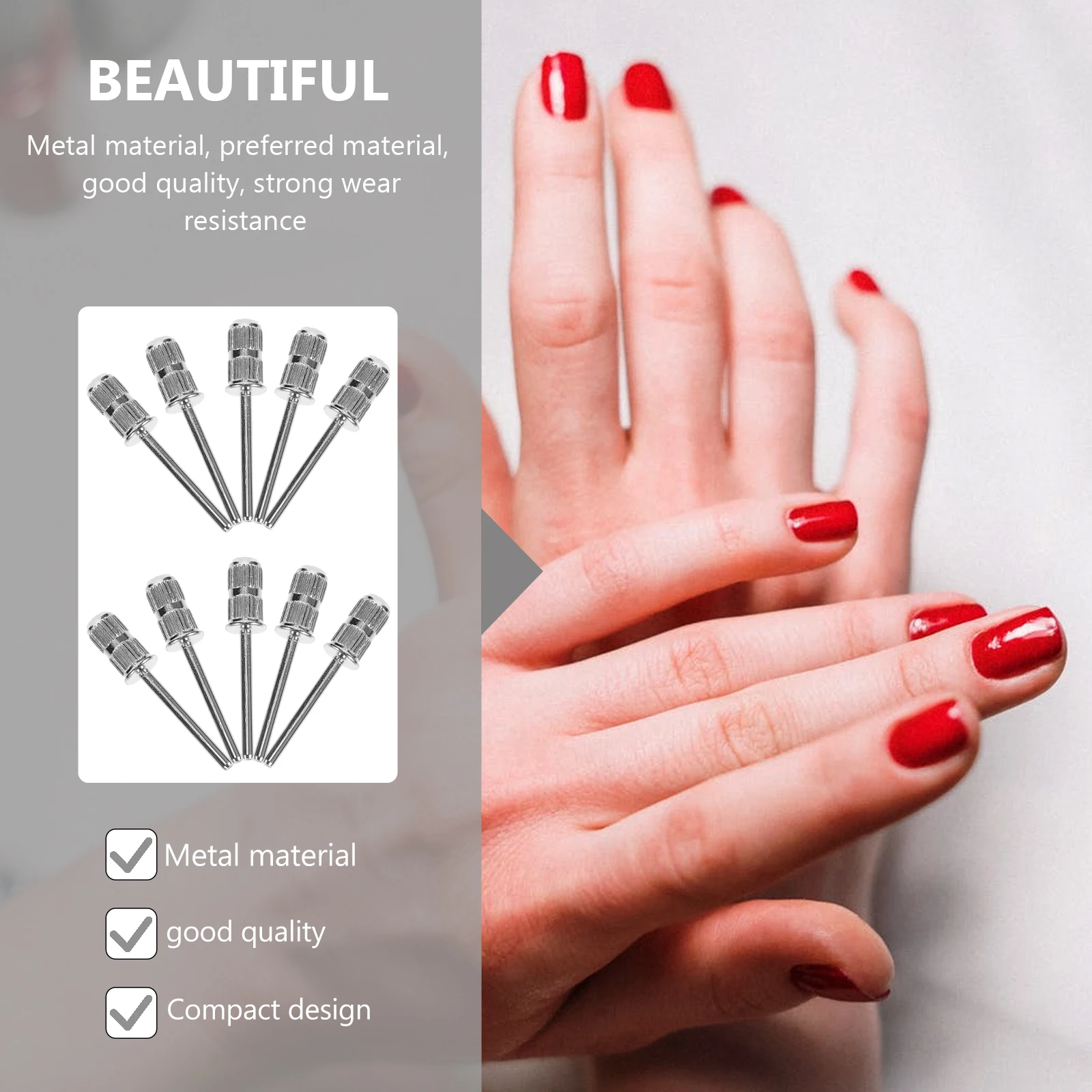 

20pcs Ring Bearing Drill Bit for Nail Carving Grinding Nail Drill Head Manicure Pedicure Spa Tools Silver Color