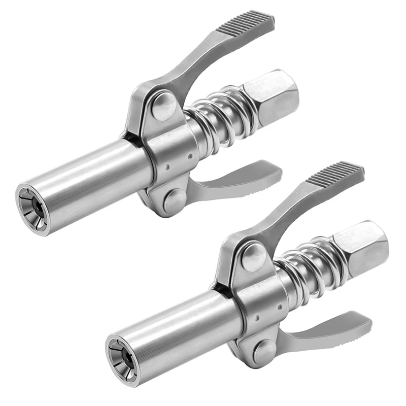 2Pcs Coupler Double Handle Grease Nipples Ends Couplers Compatible Grease Fitting