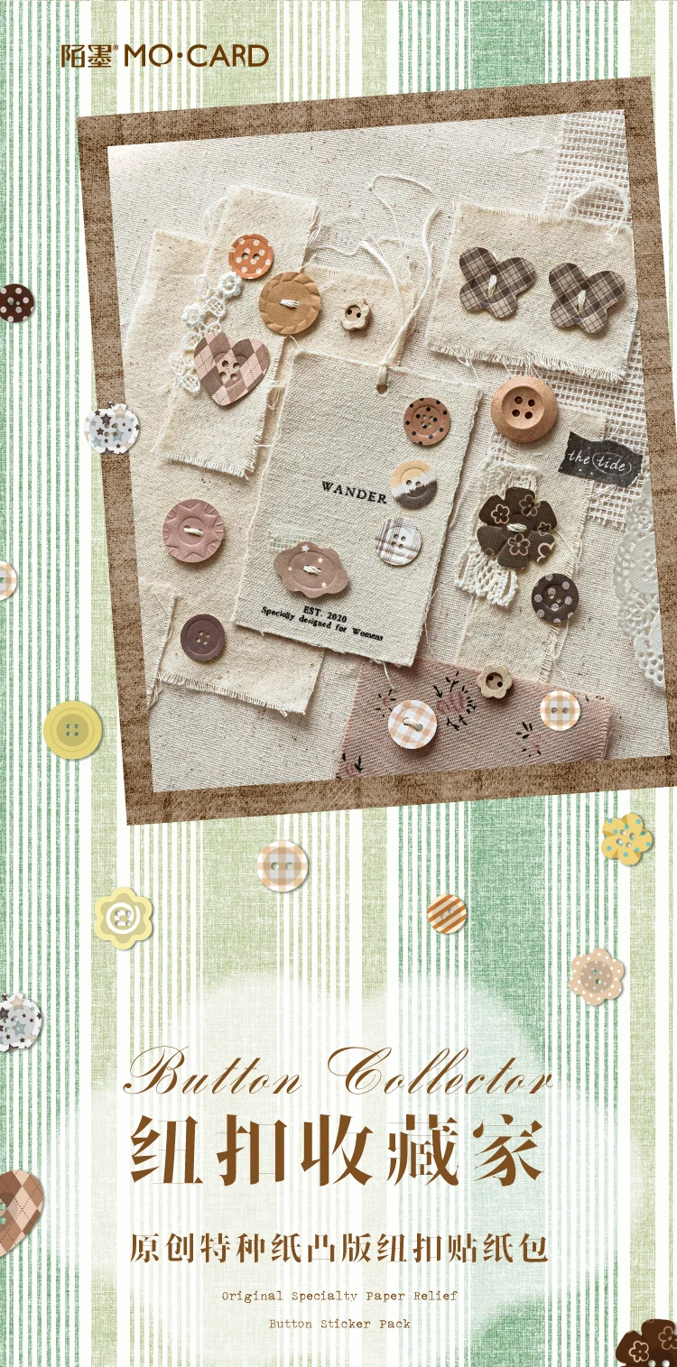 JIANQI 50 Stück Button-Sammler, Kraftpapiermaterial, dekorative Aufkleber, Tagebuch-Album, Scrapbooking-Material, Junk-Journal-Zubehör – Detail 2