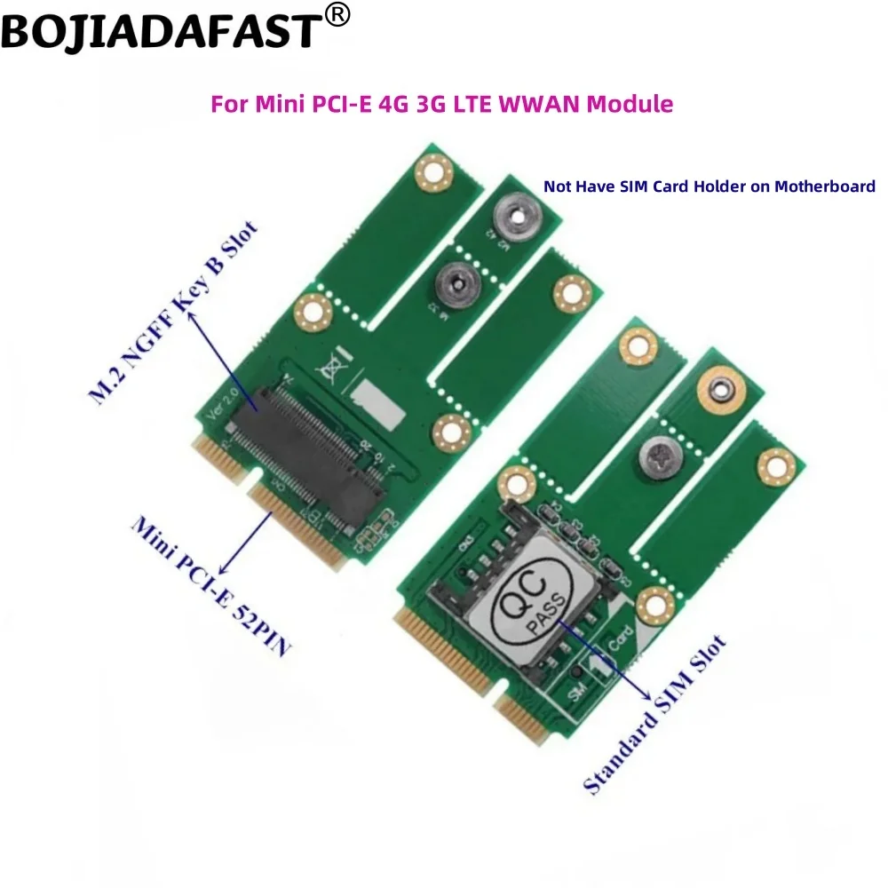 Mini PCI-E MPCIe Interface to M.2 B-Key Wireless Adapter 1 SIM Card Holder for 4G 3G LTE Module GSM Modem